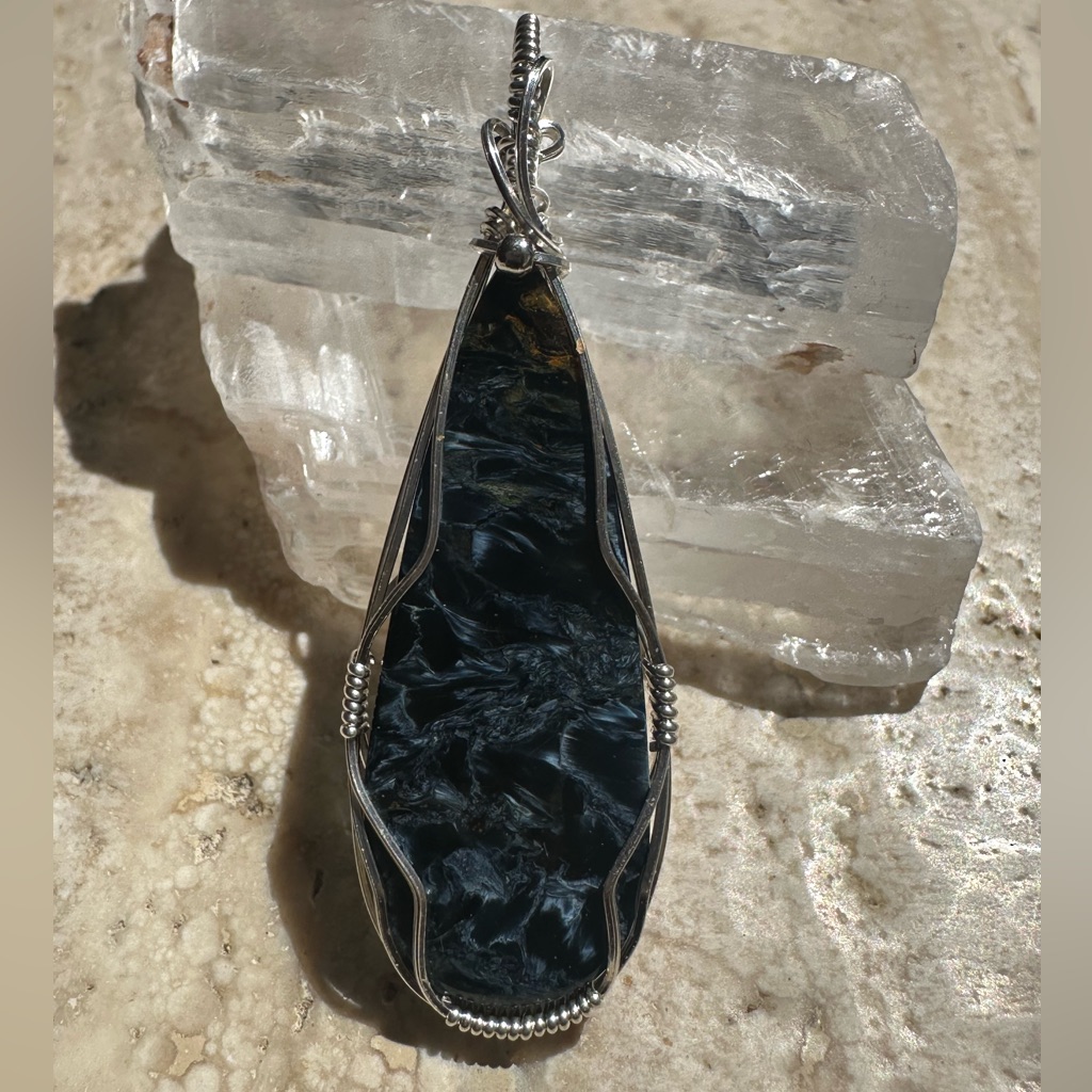 Sterling Silver Pietersite Stone Necklace Pendant